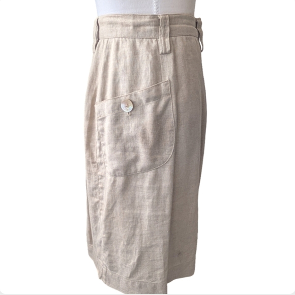 Vintage Ralph Lauren Country Linen Button Front Midi Skirt Size 4 - Picture 6 of 12